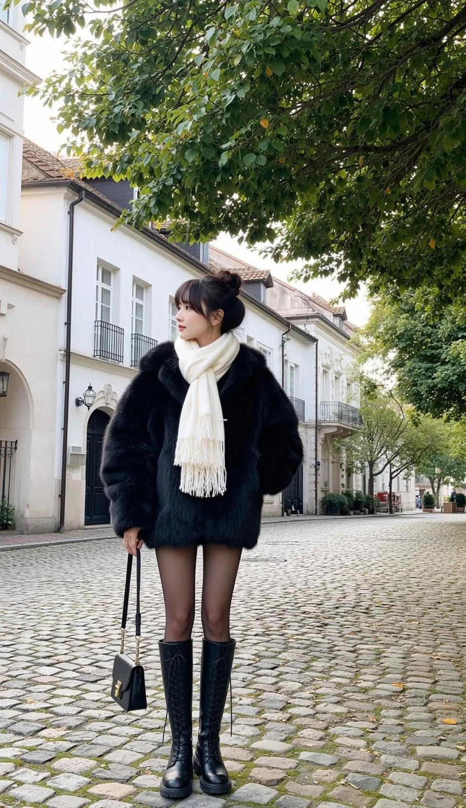 Black Fur European Street