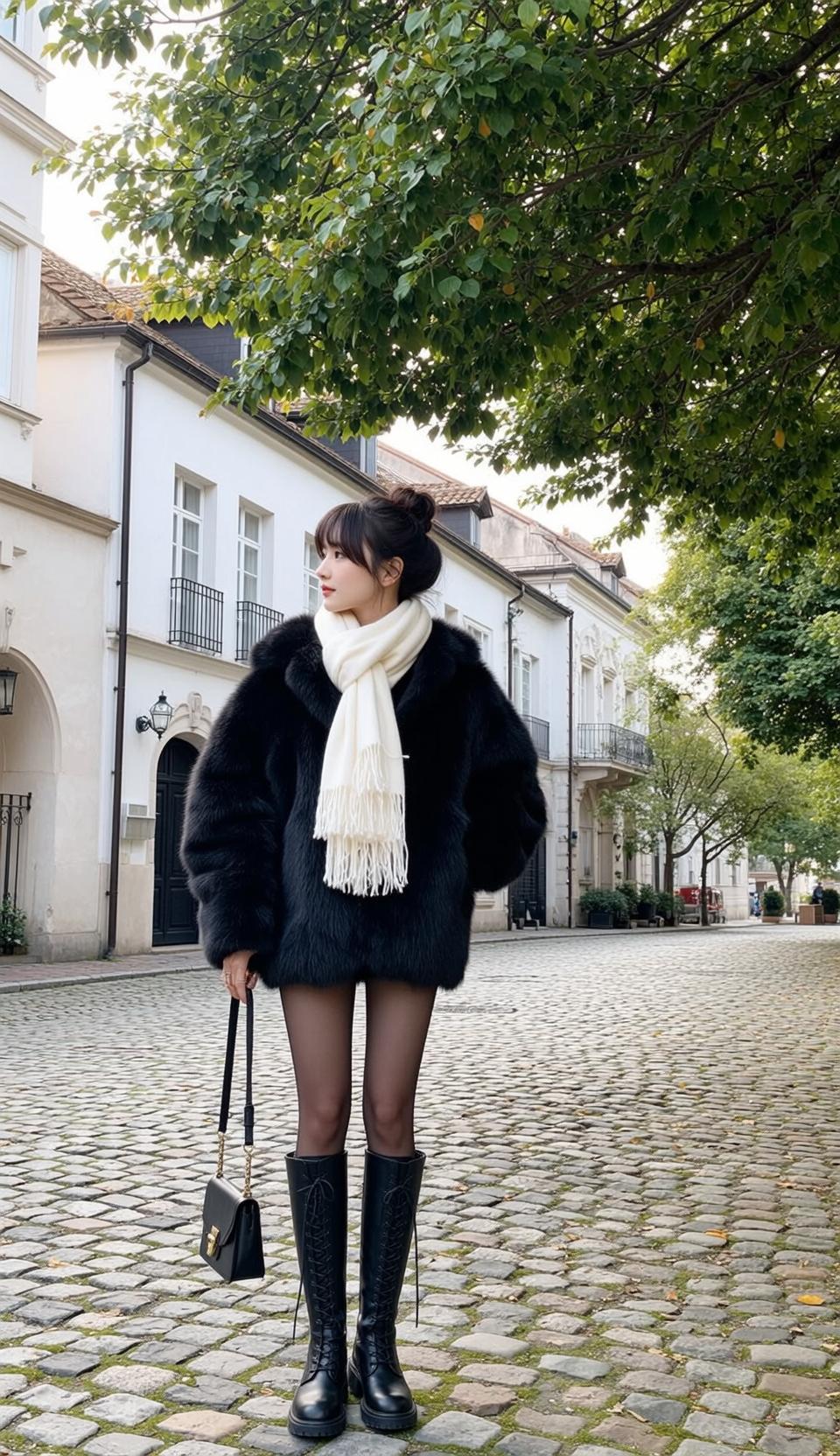 Black Fur European Street