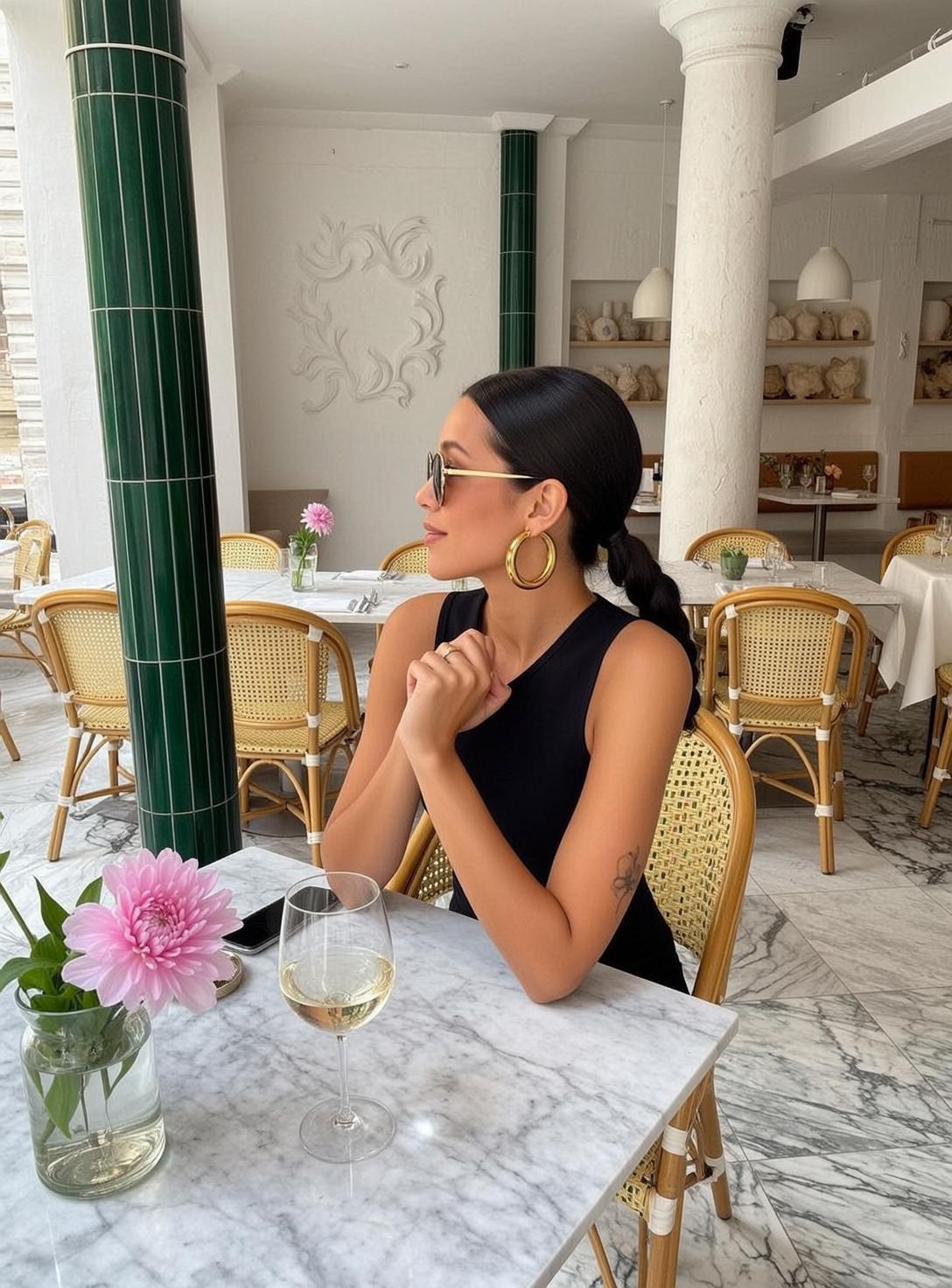 Explore Seated Marble-topped Table Outdoor Cafe Turned