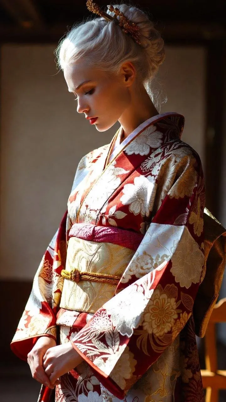 Kimono Portrait Dramatic Lighting Serene Profile