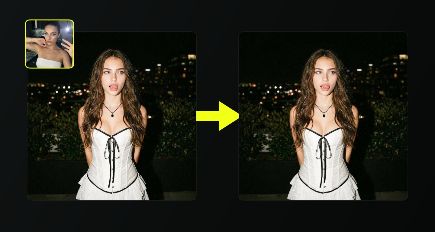 Lily remix walkthrough for Corset Skirt Night Flash Portrait Blurred Lights