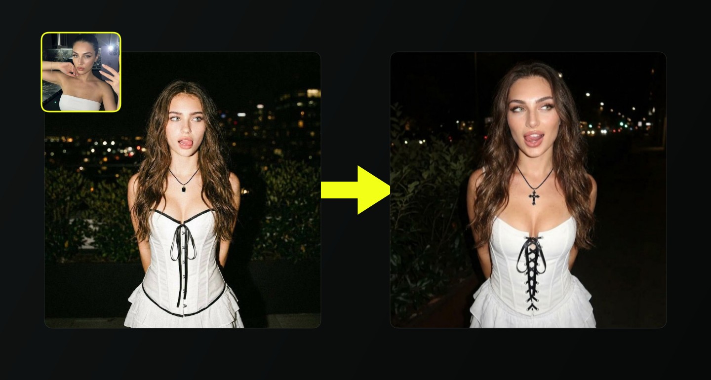 Lily remix walkthrough for Corset Skirt Night Flash Portrait Blurred Lights