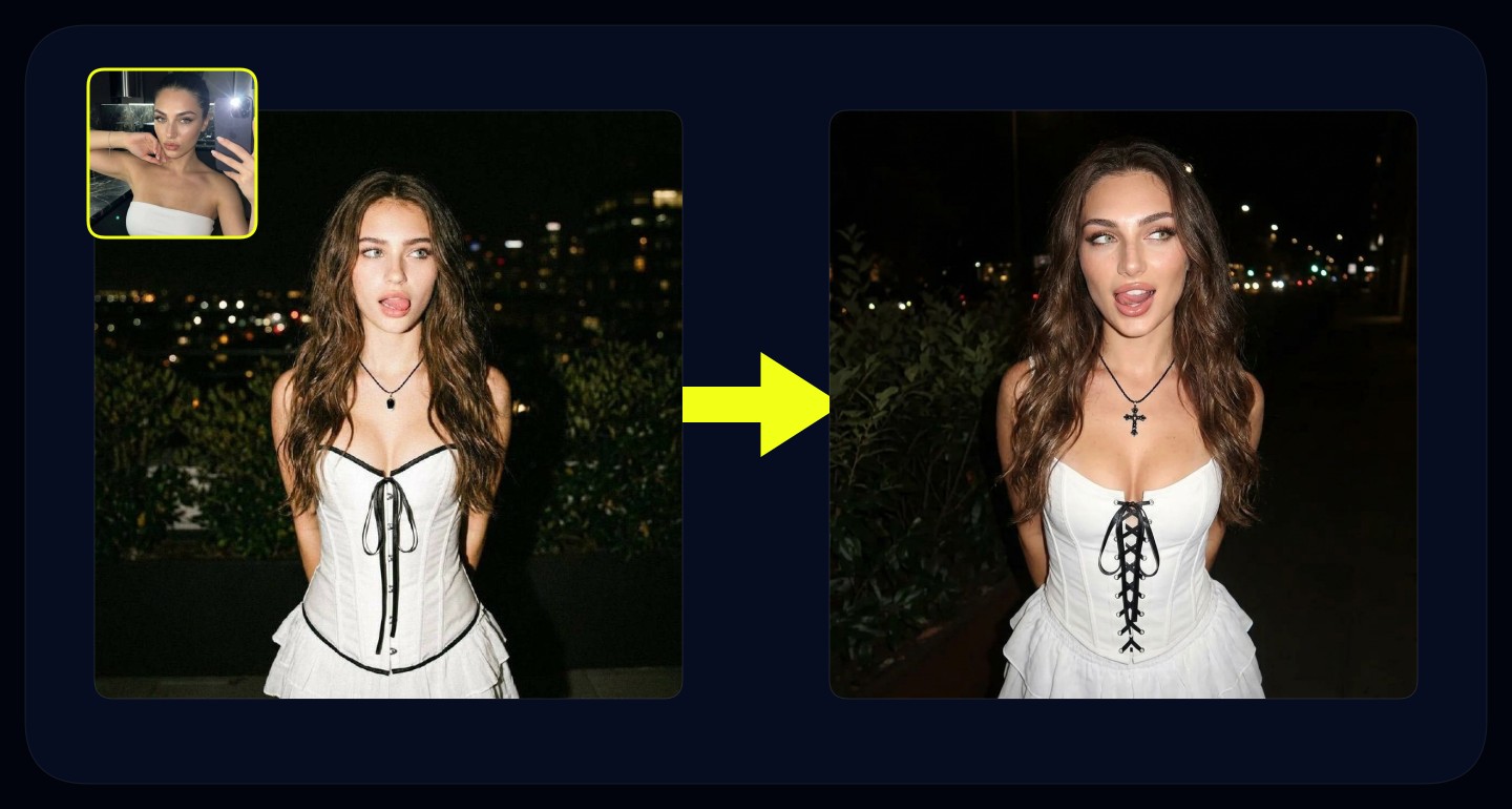 Lily remix walkthrough for Corset Skirt Night Flash Portrait Blurred Lights