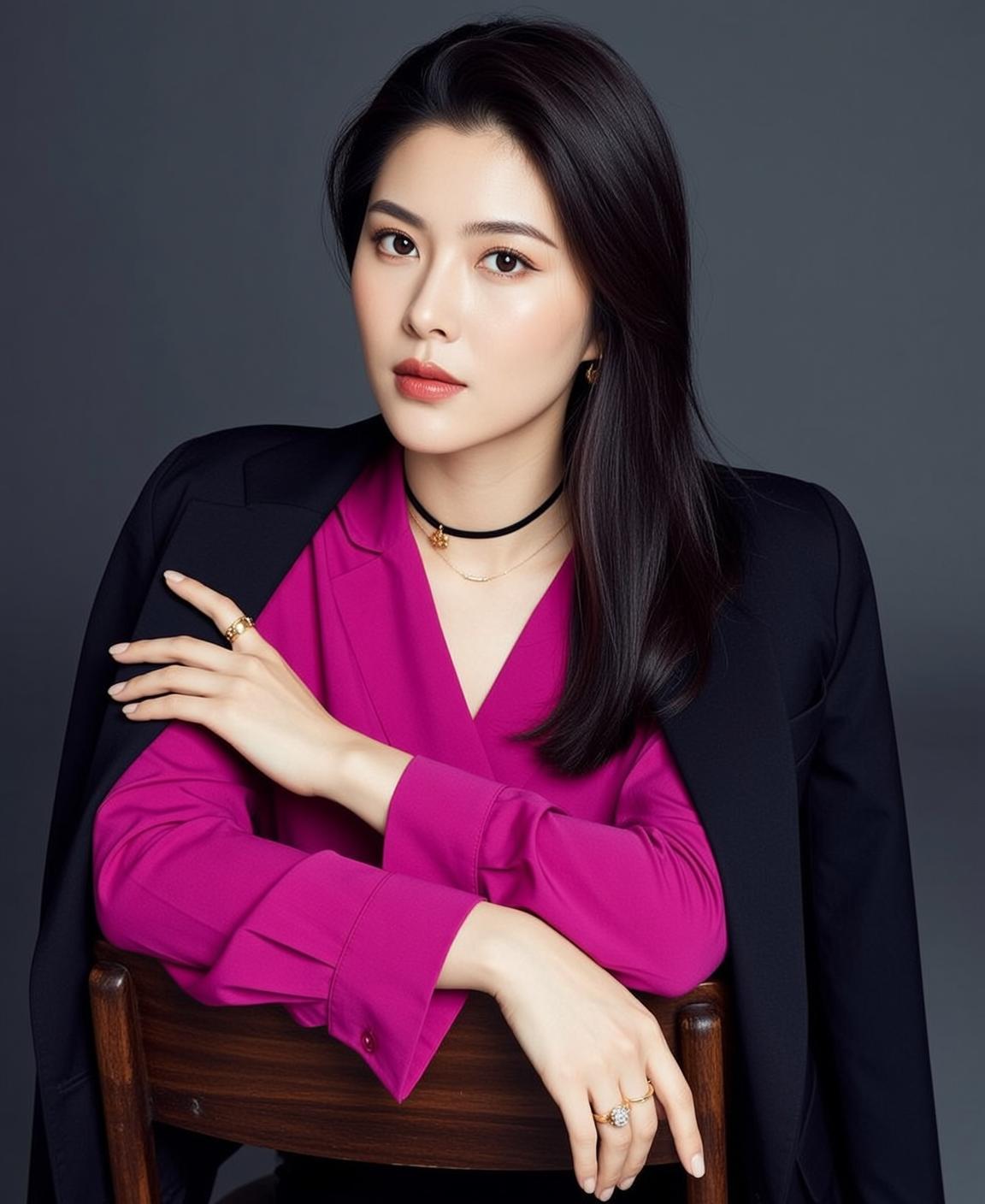 Luxury Young East Asian Long Dark Straight