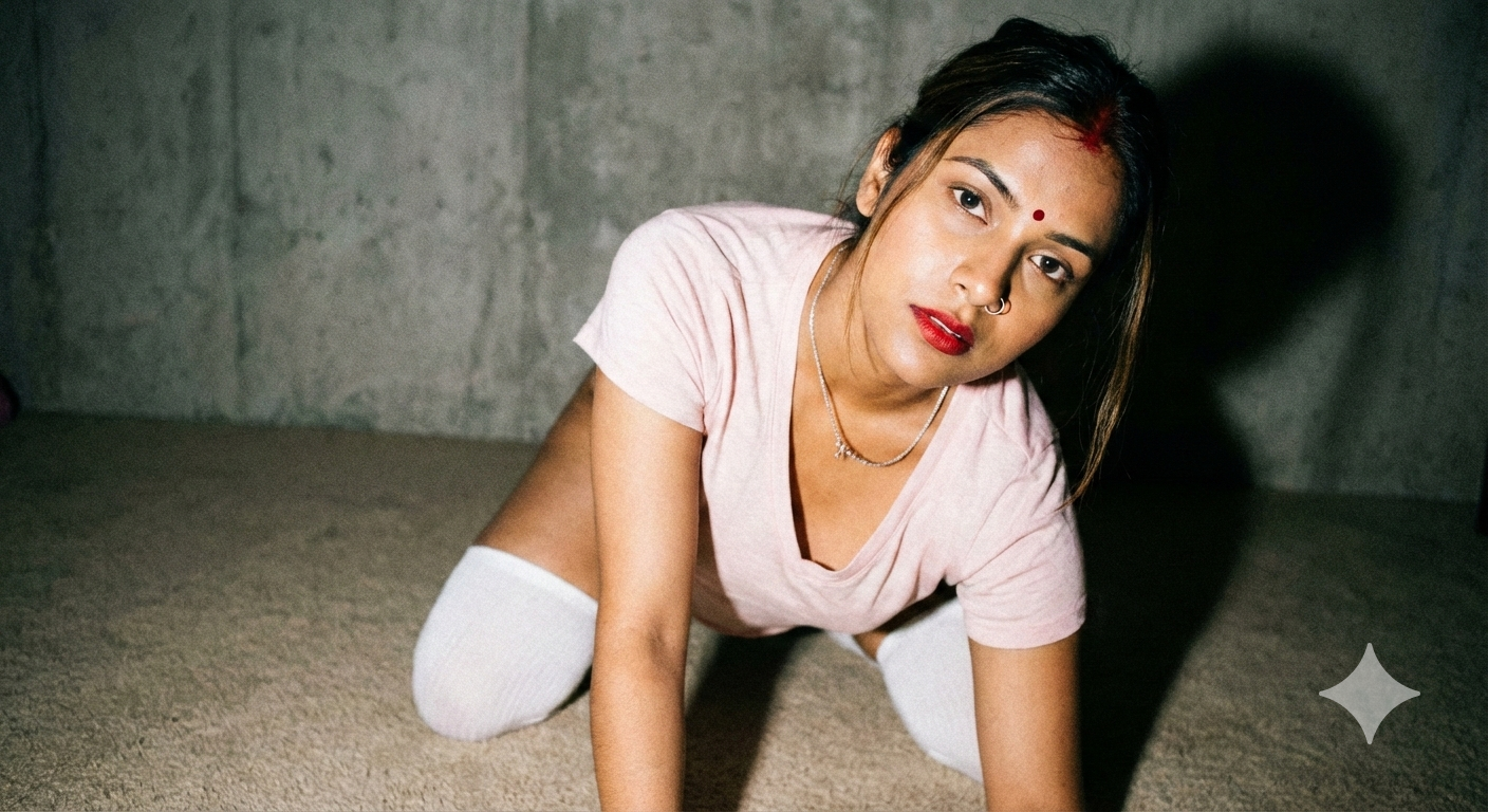Realistic Crawling Woman Concrete Wall reference photo