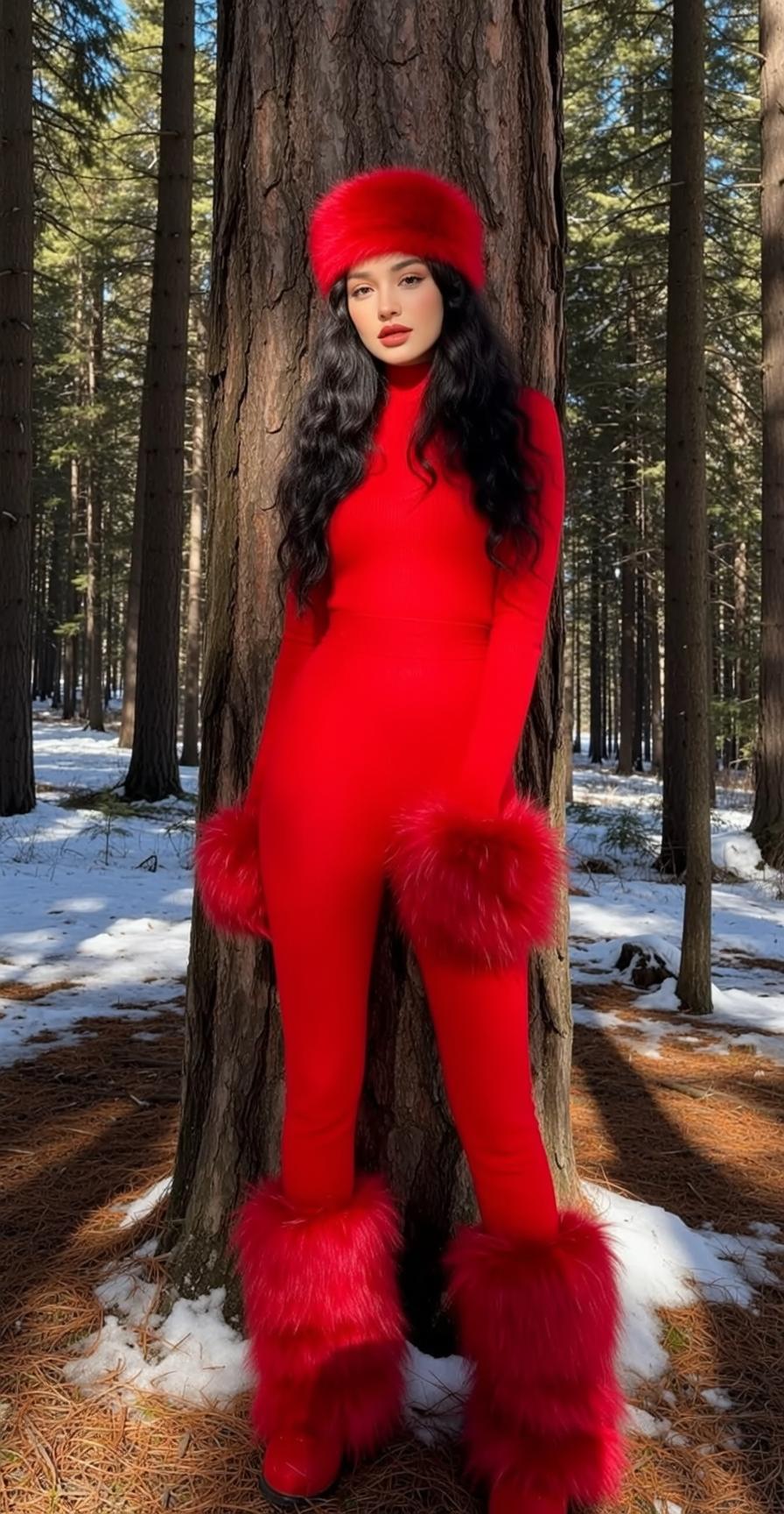 Explore Full-body Captures Standing Forest Leaning Slightly