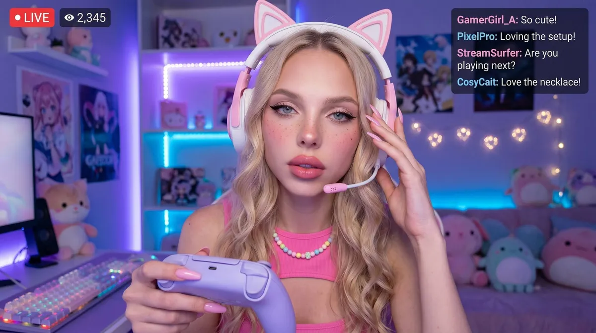 Makeup And Necklace In Bedroom Portrait