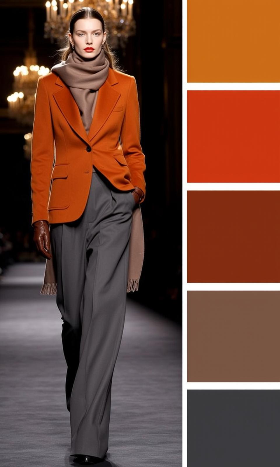 Autumn Pulled Back Pale Orange Blazer Grey