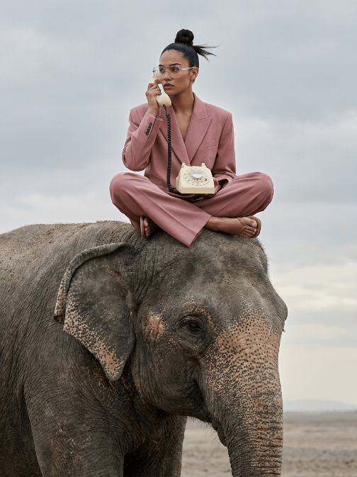 Seated On Elephant Surreal Fashion Editorial