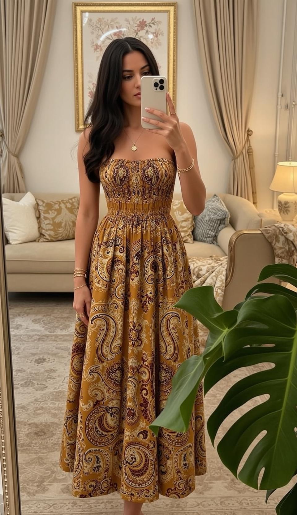Y2k Young Long Dark Wavy Fair Strapless
