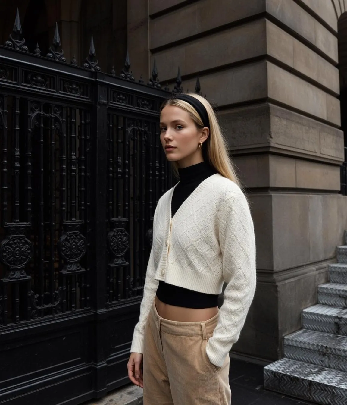 Earrings With Black Turtleneck Top