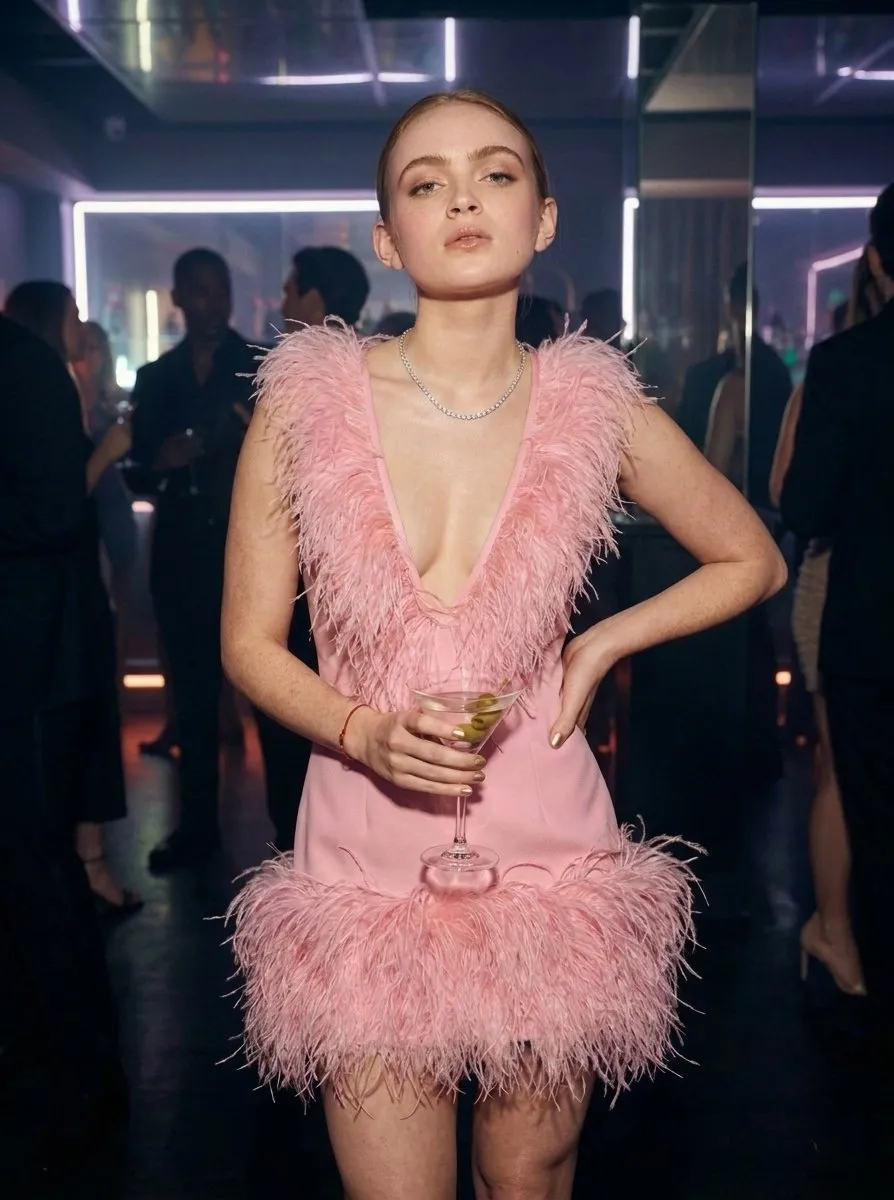 Necklace And Bracelets In Nightclub Portrait