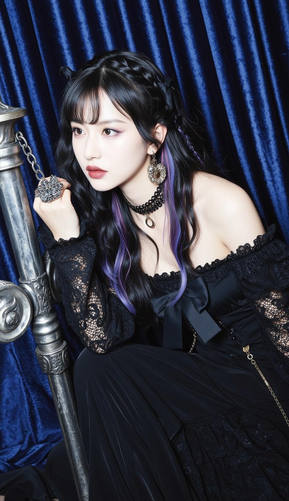 Purple Streaks Gothic Lace