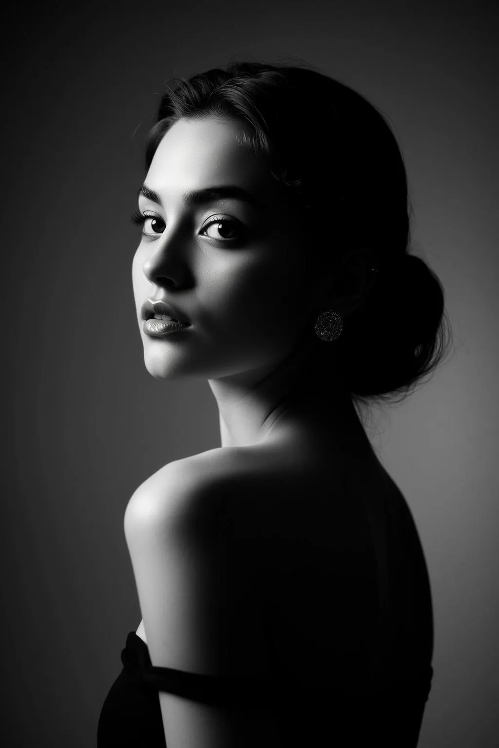 Makeup And Earrings In Studio Portrait