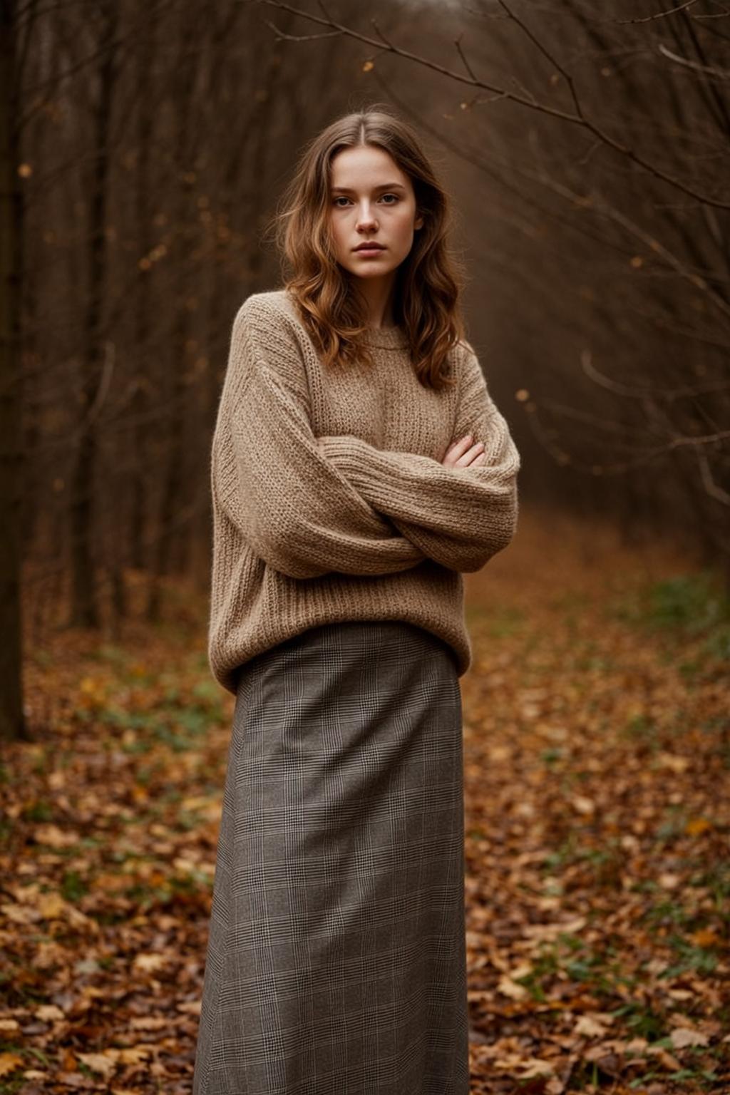 Autumn Young Wavy Brown Hair Fair Skin