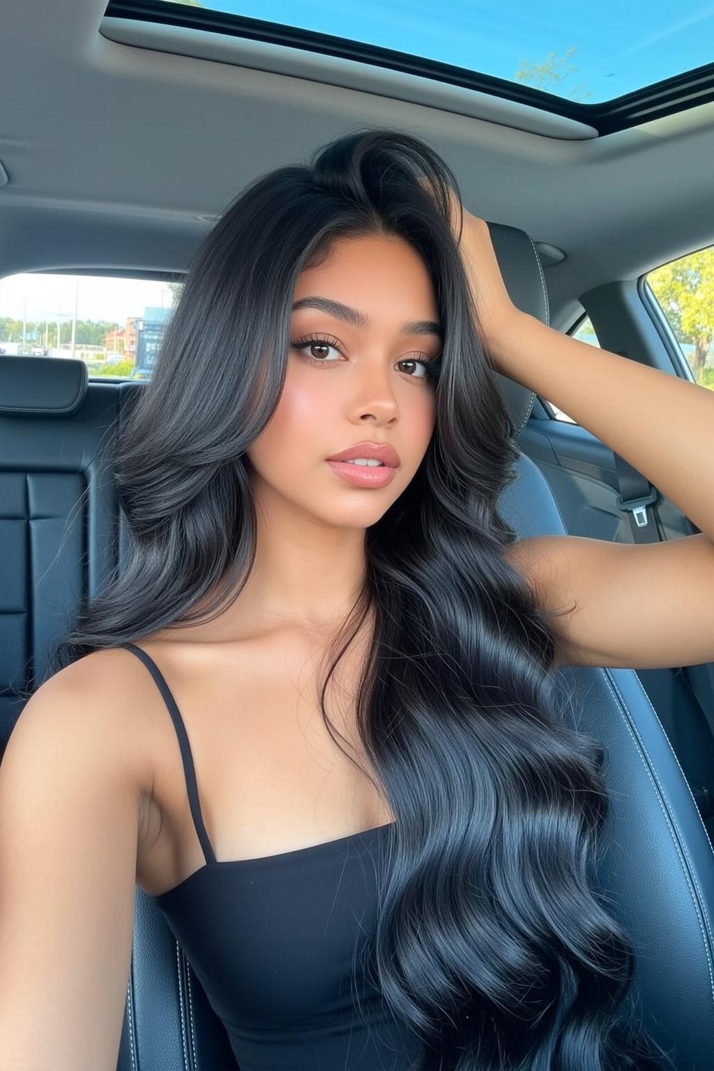 Rainy Car Seat Side Pose