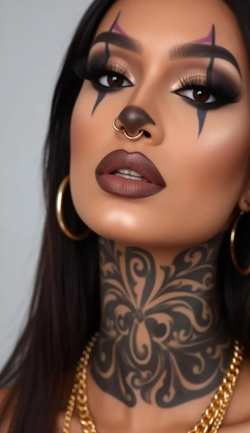 Halloween Makeup Dark Hair Long Straight Tan
