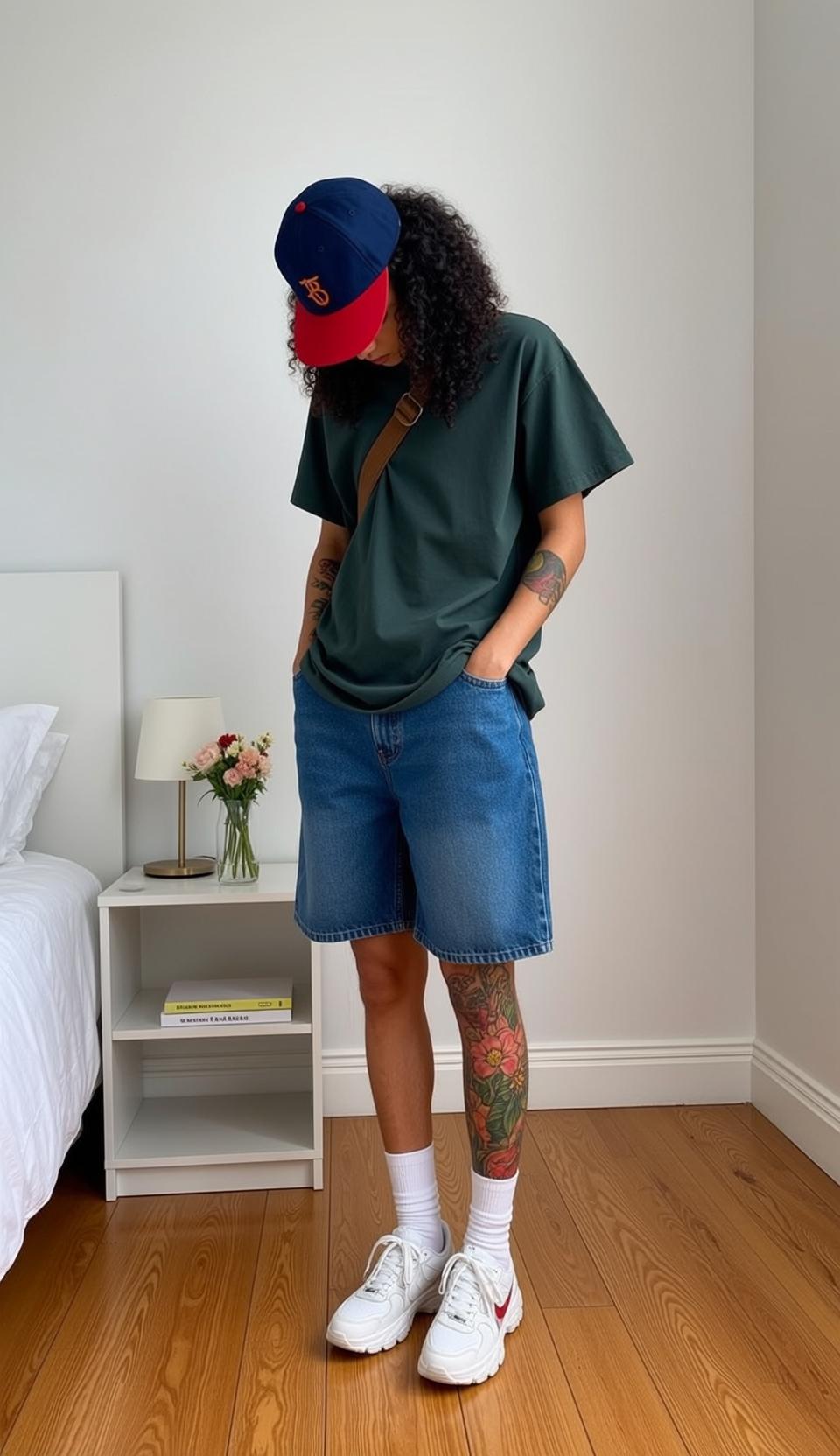 Casual Curly Dark Hair Light Brown Skin