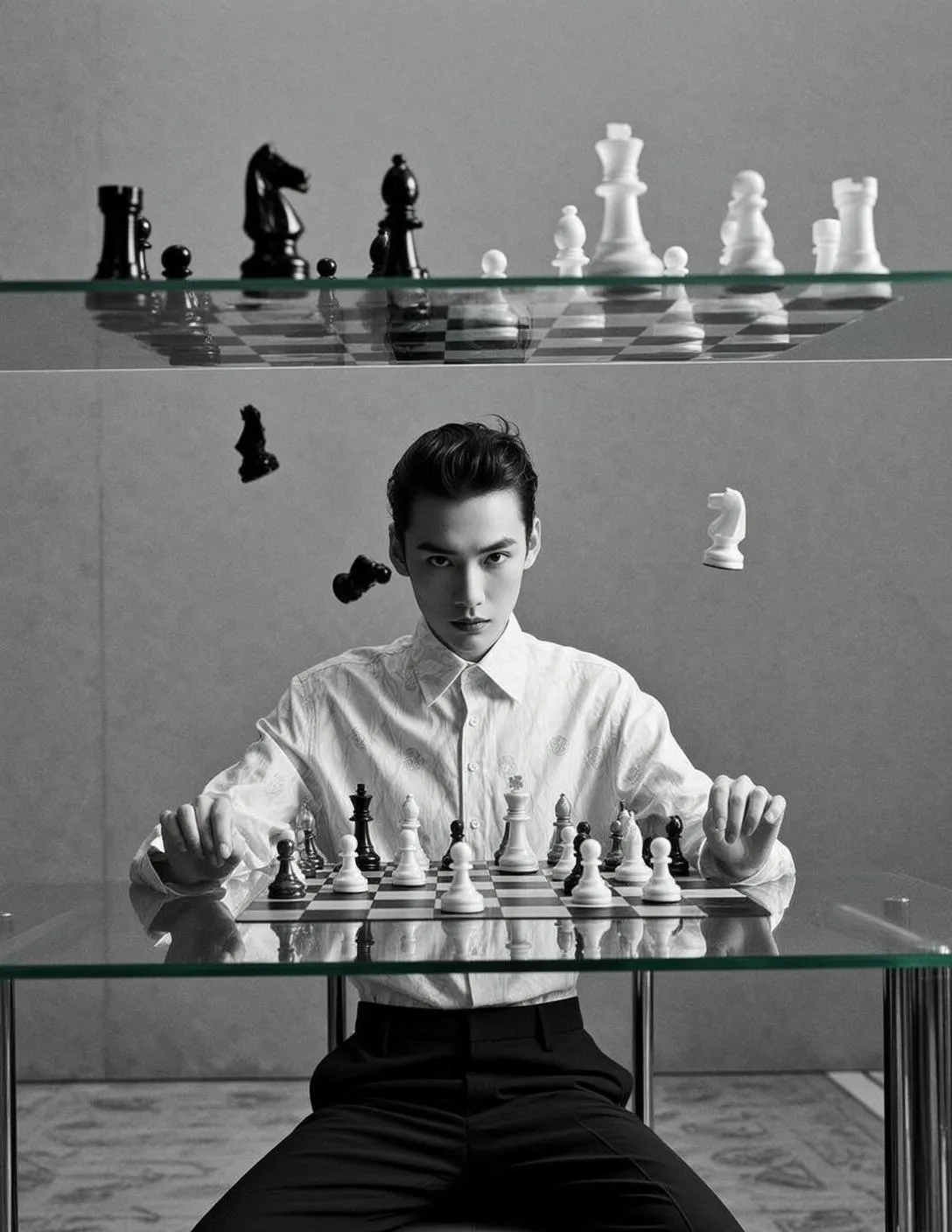 Surreal Chess Table Portrait
