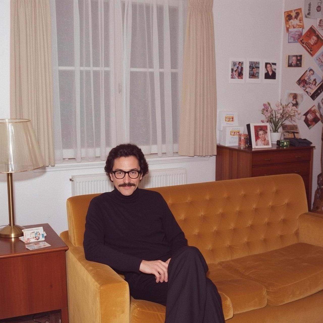 Black Turtleneck Glasses Studio Portrait