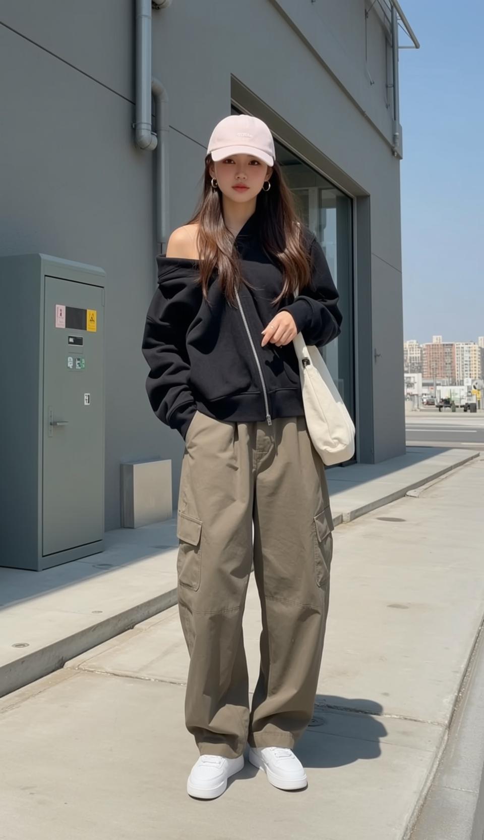 Urban Street Black Hoodie Cargo Pants