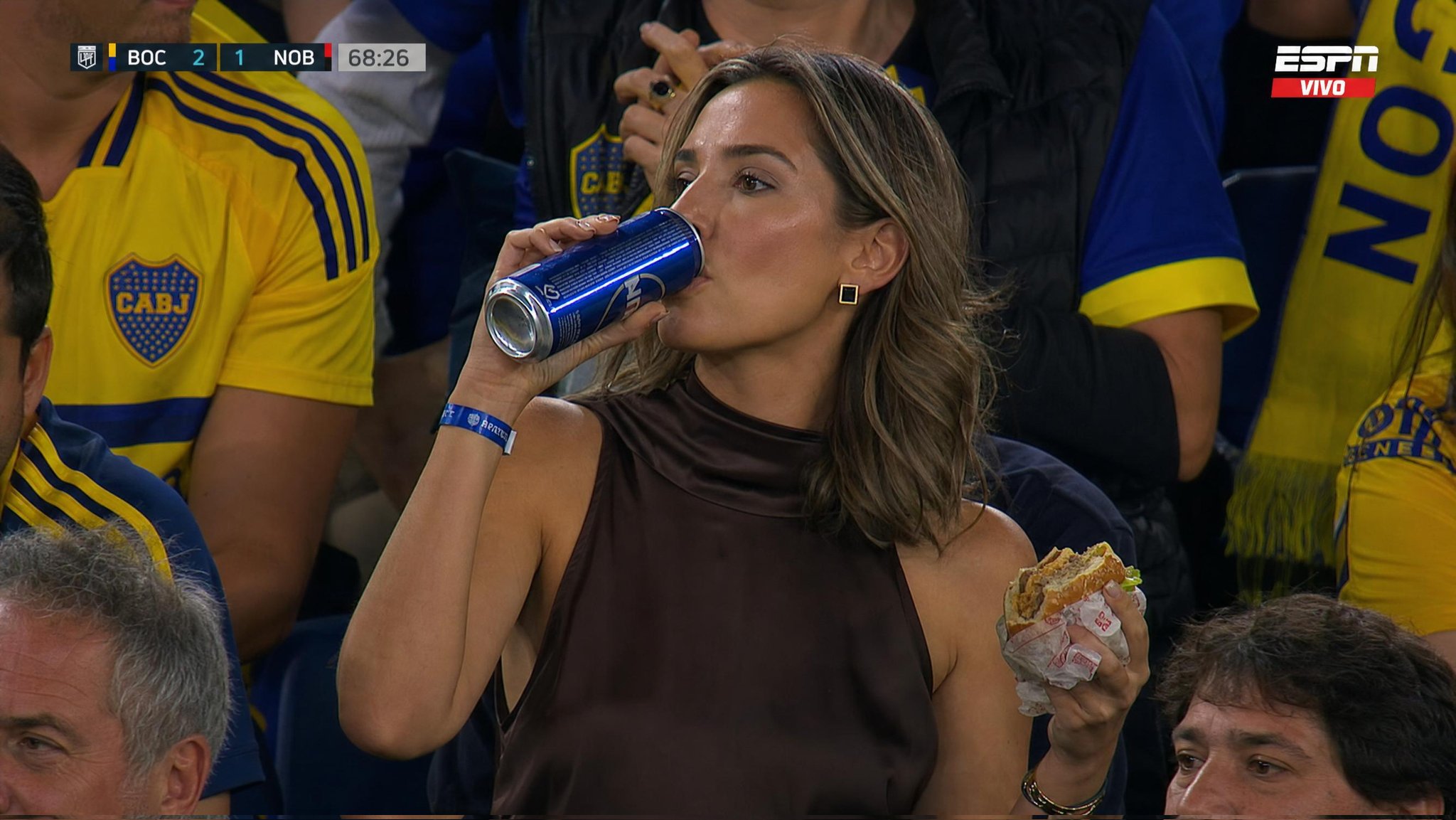 Stadium With Burger And Blue Can