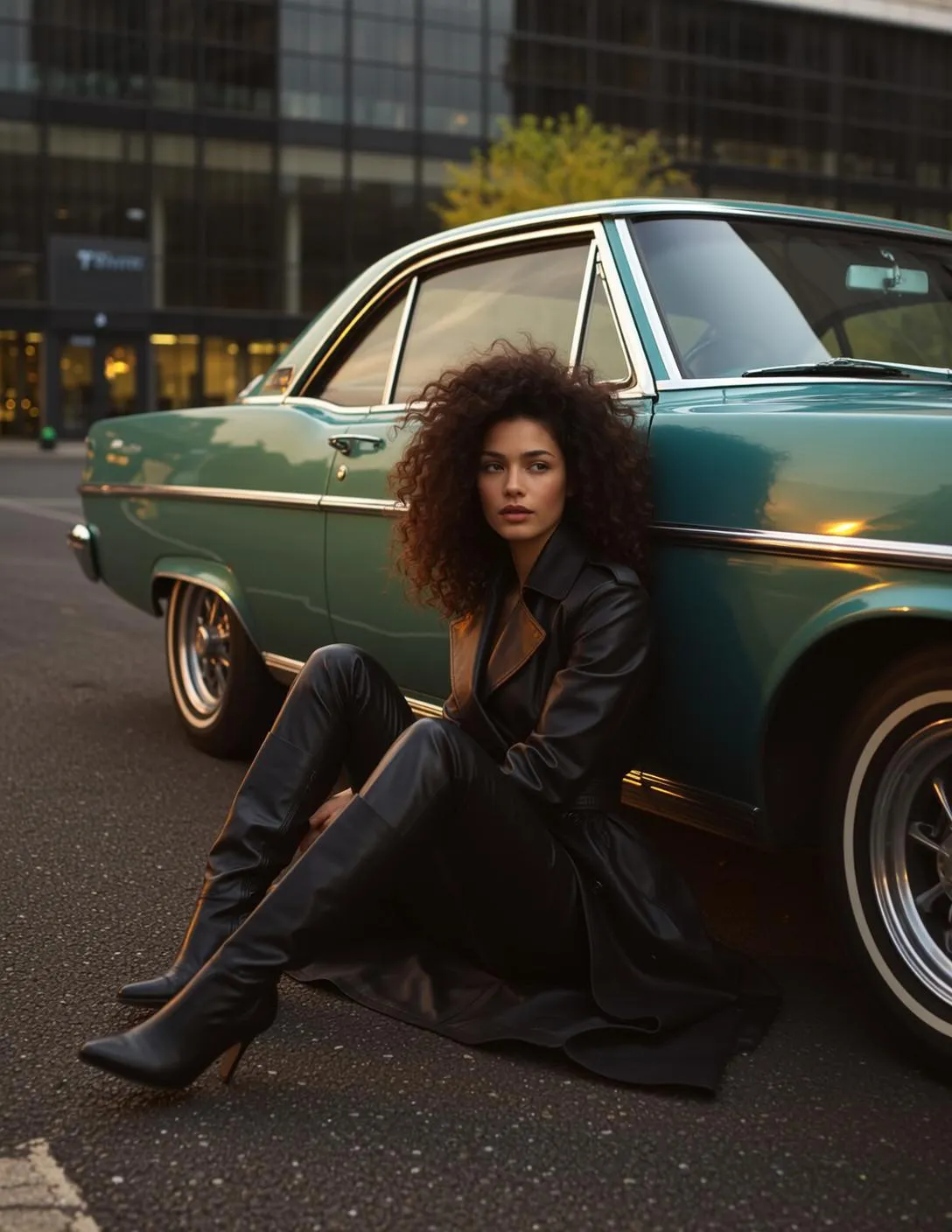 Black Leather Trench Coat Street