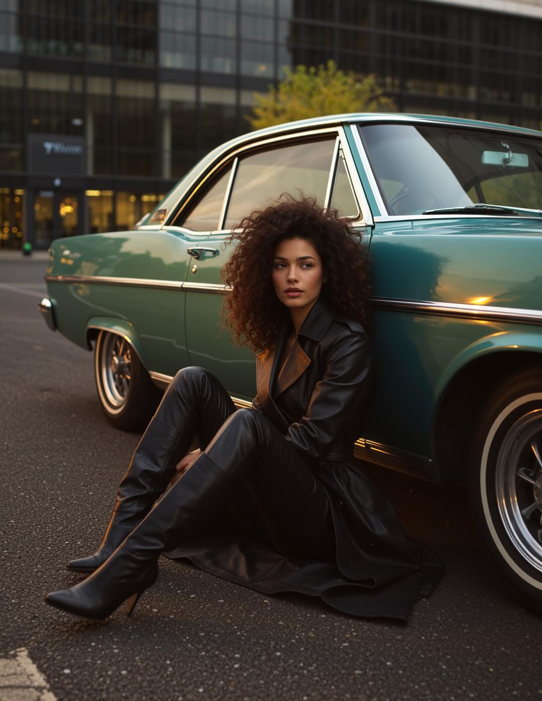 Black Leather Trench Coat Street