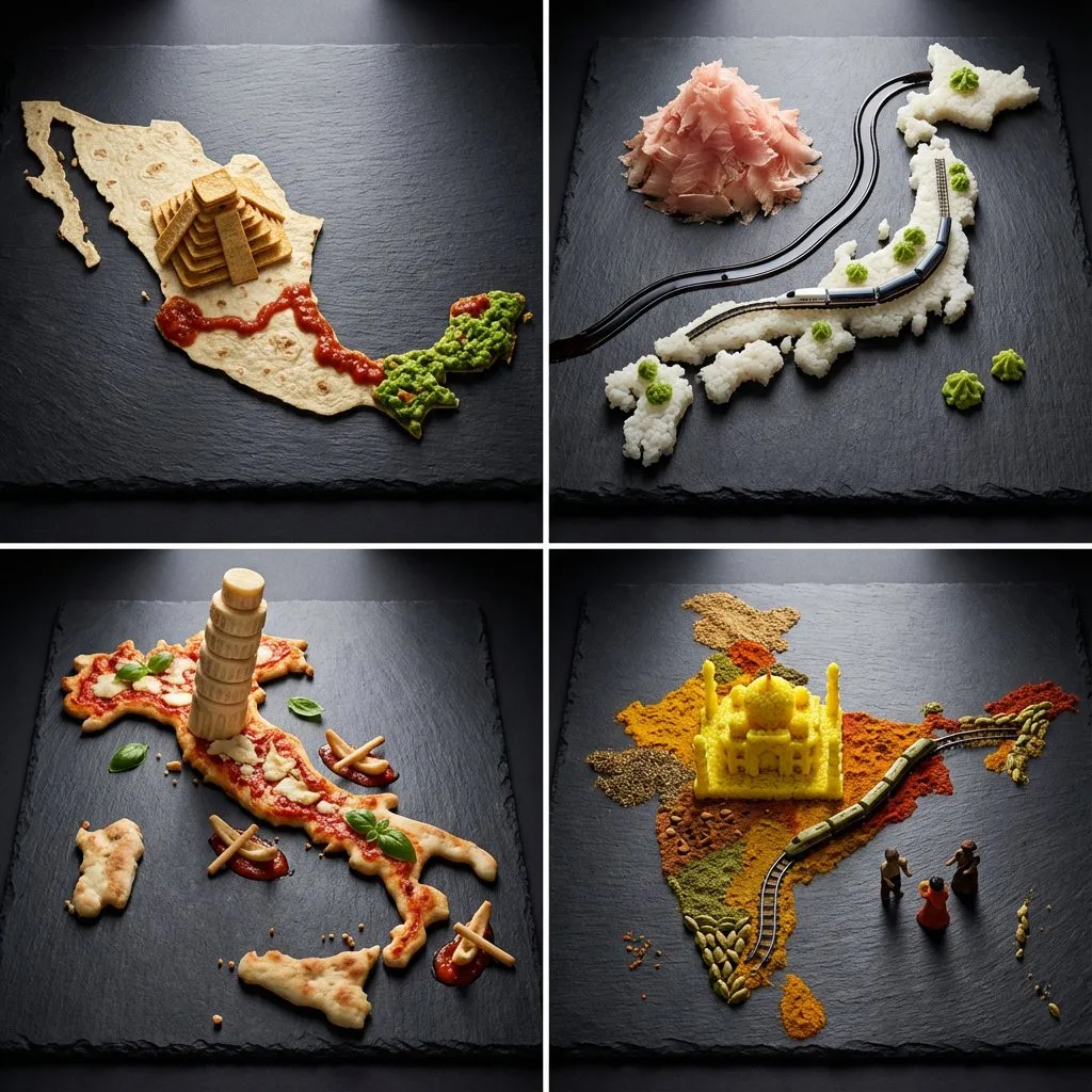 Culinary Cartography: A Feast of Nations in 2x2