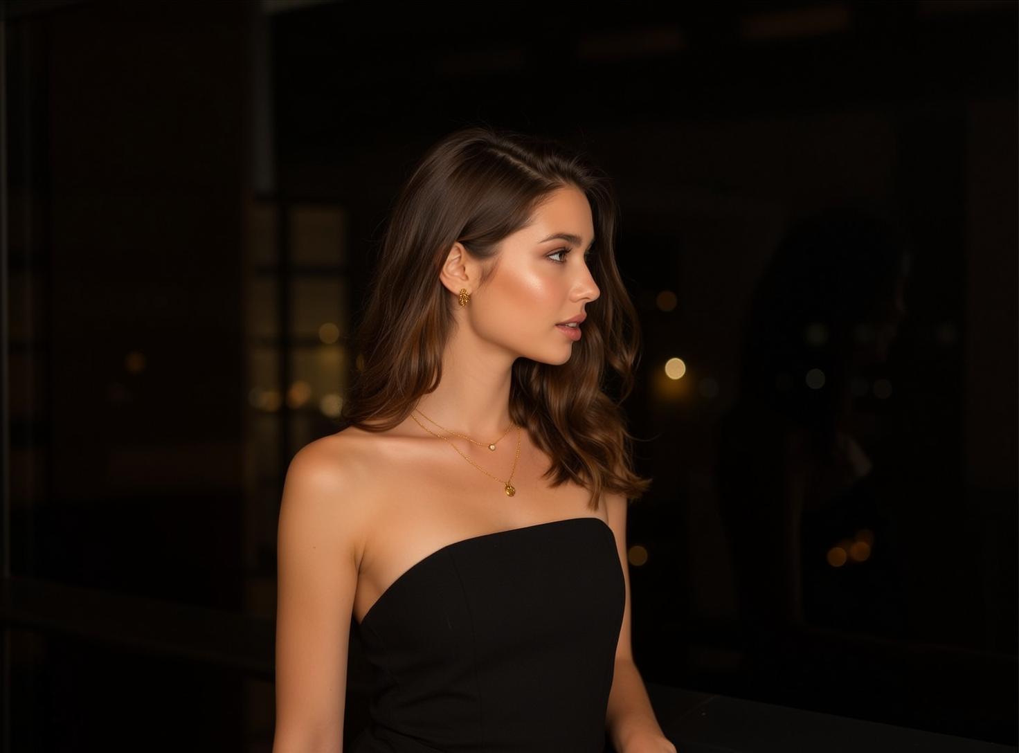 Black Dress City Bokeh