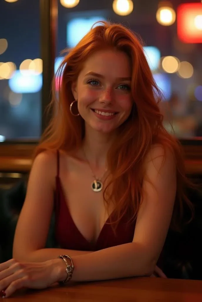 Earrings Necklace And Bracelets In Restaurant Portrait