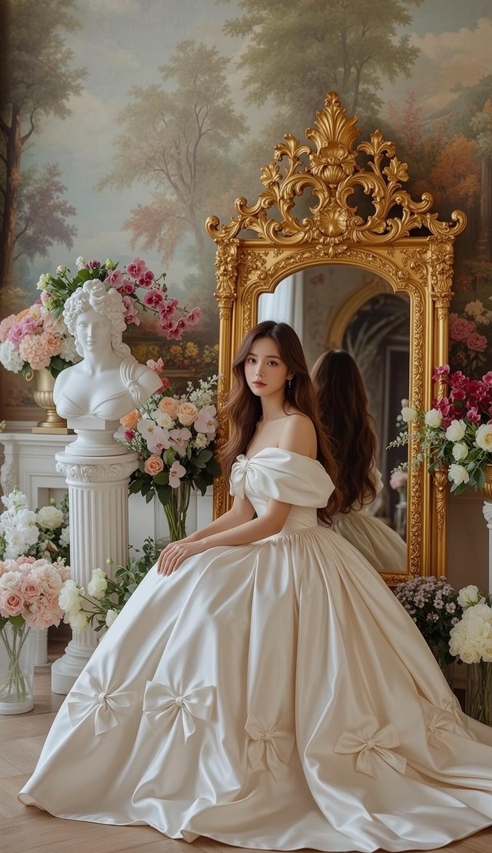 White Satin Ballroom Gown