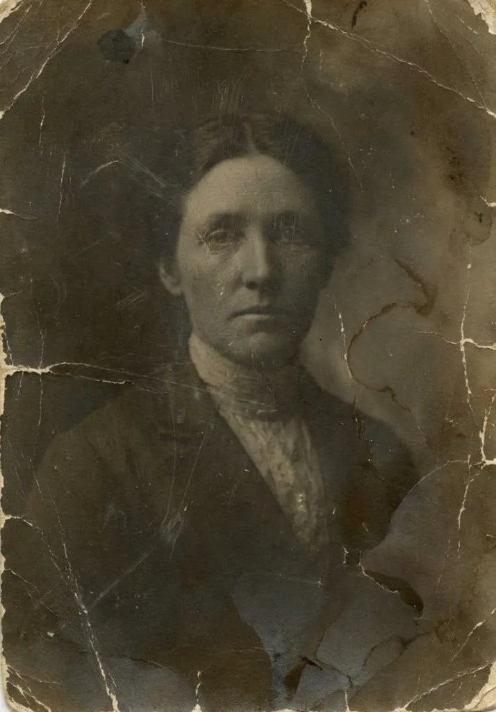 Vintage Damaged Woman Portrait Restoration