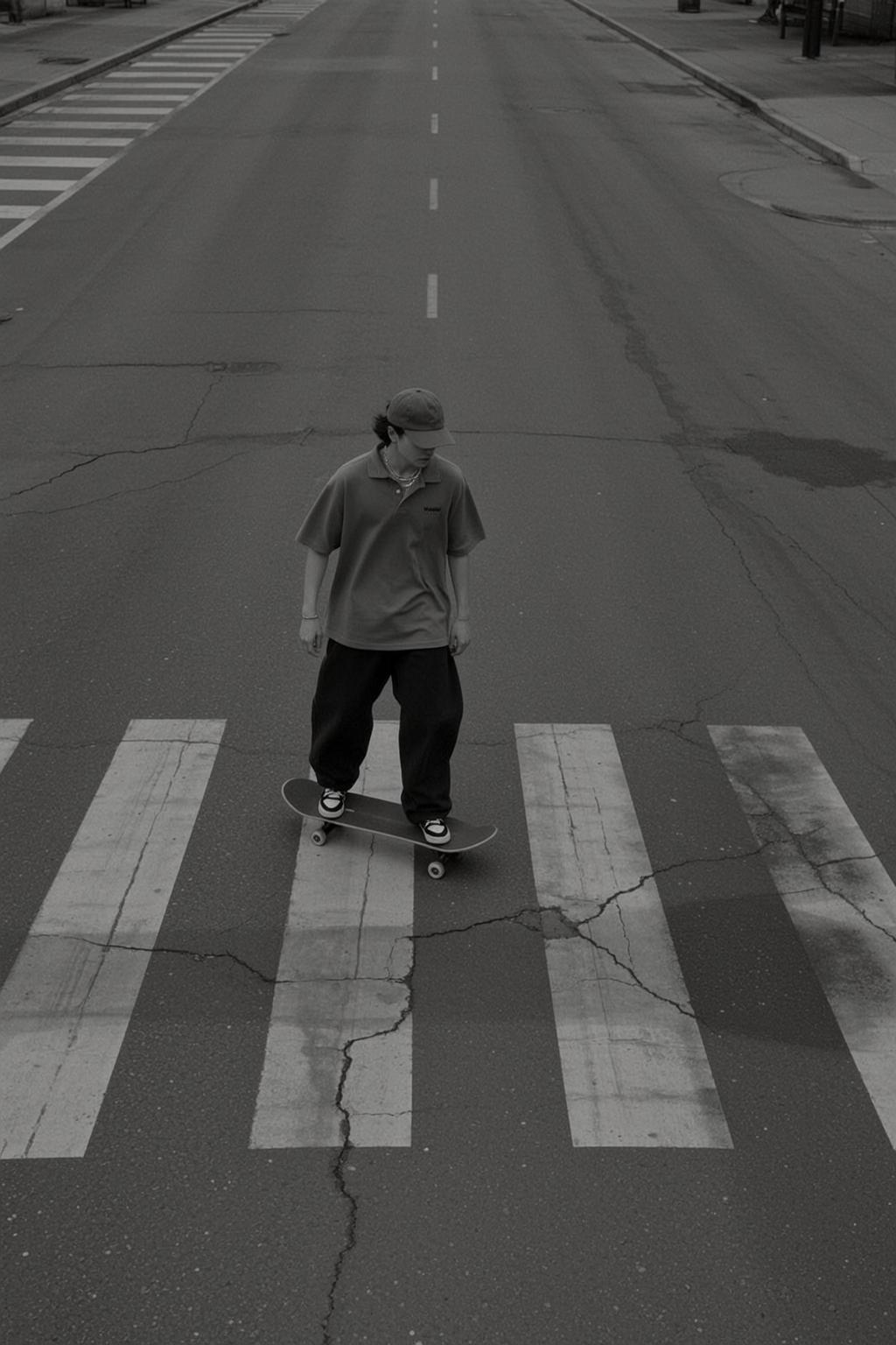 Skateboard City Street Cinematic Gritty