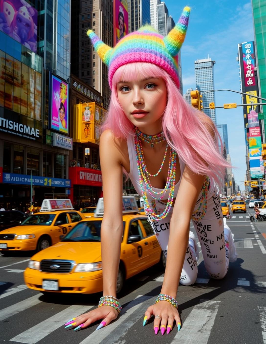 Barbiecore All Fours Middle Busy City Street