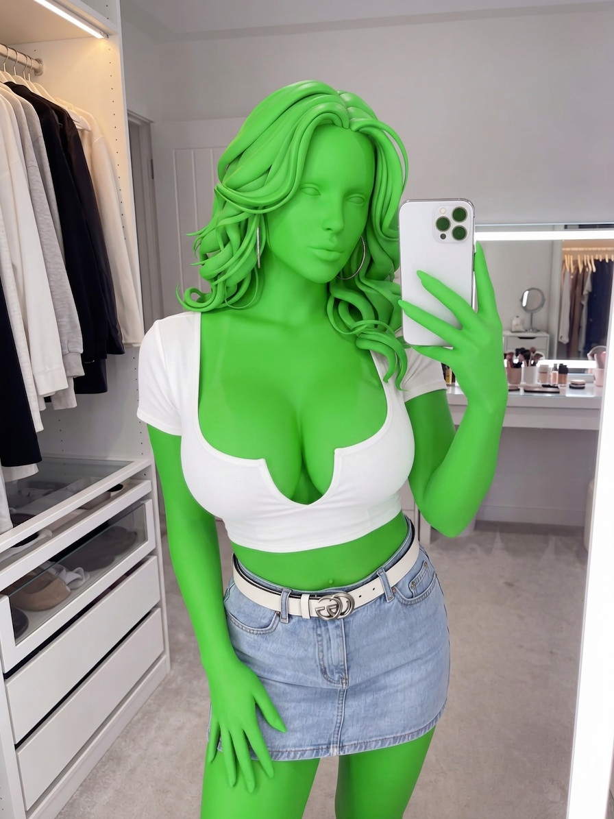 Template for Takes Mirror Selfie In Walk In Closet