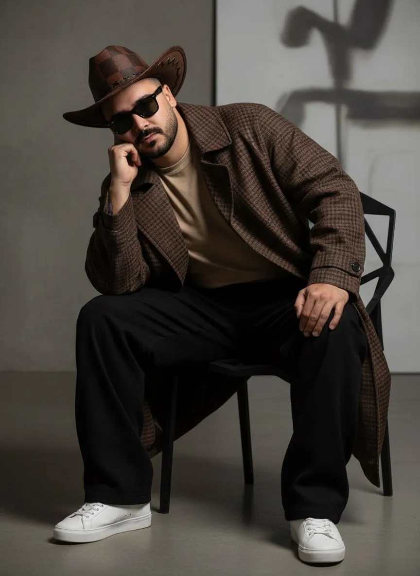 Sunglasses And Hat In Modern Cowboy Portrait