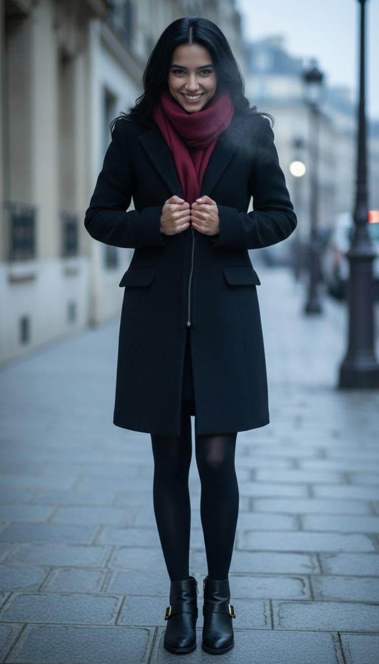 Structured On Cobblestone Parisian Sidewalk During