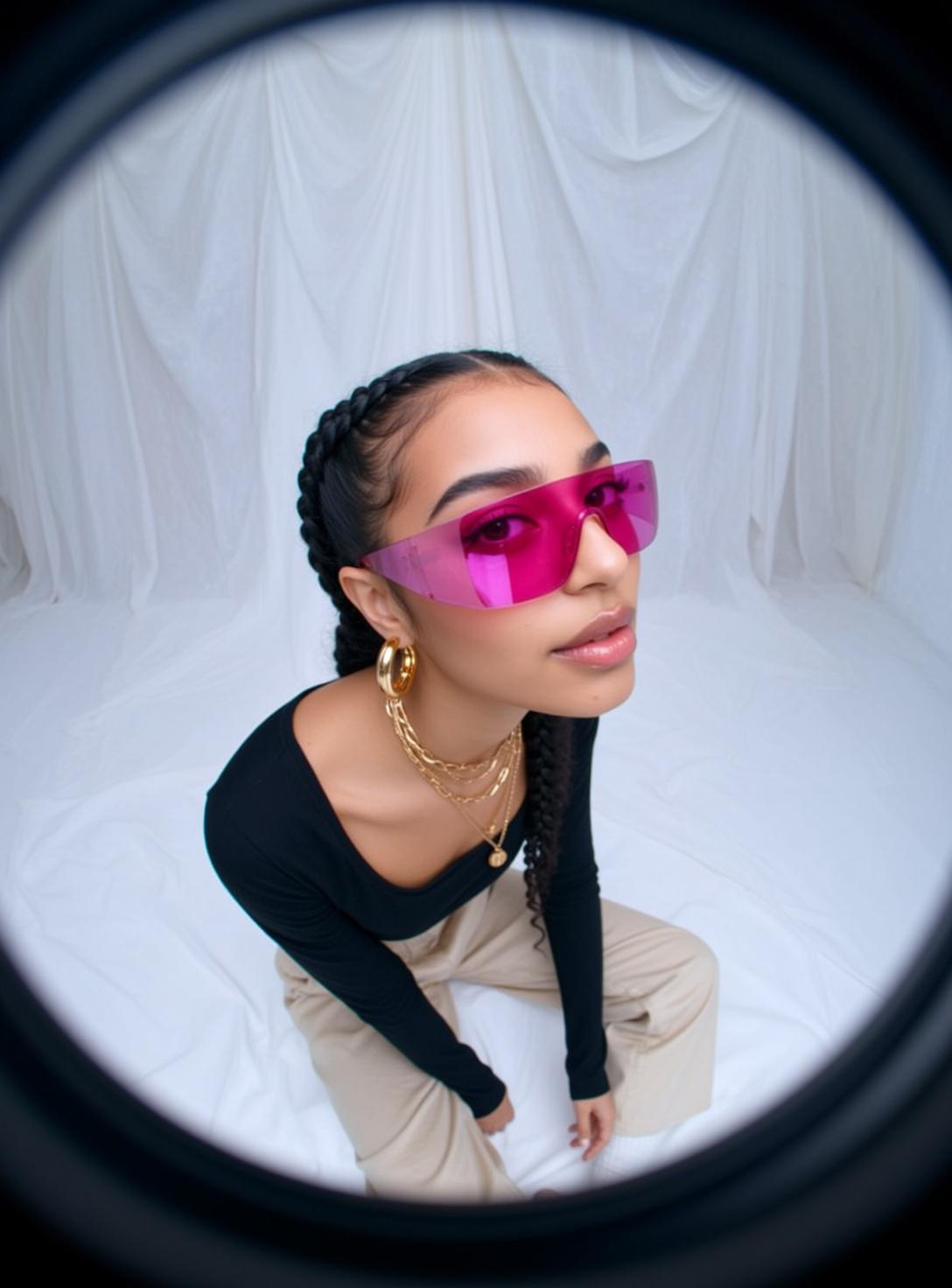 Pink Sunglasses Wide Leg Pants