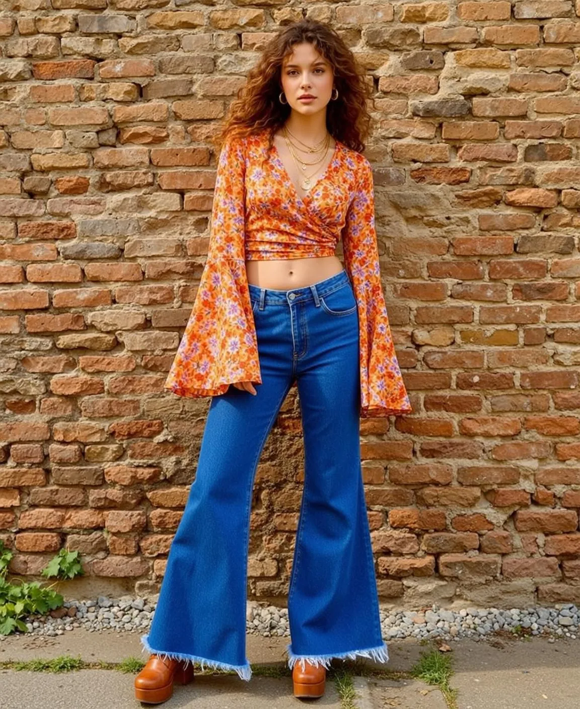 Earrings And Necklace In Crop Top Portrait