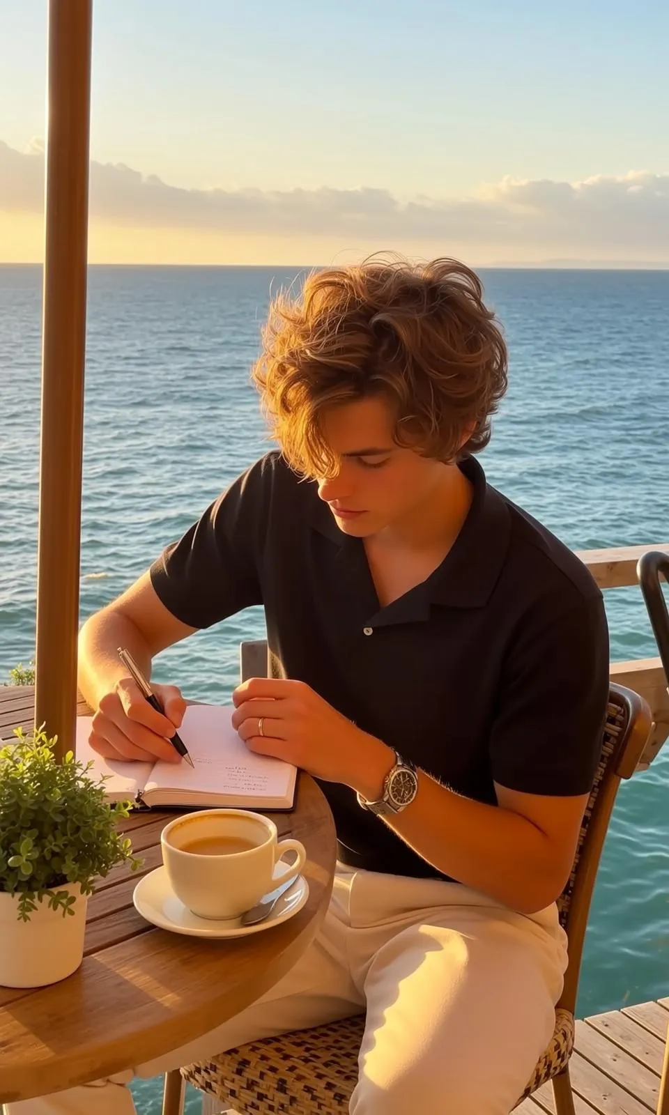 Rings And Watch At A Cafe By The Sea