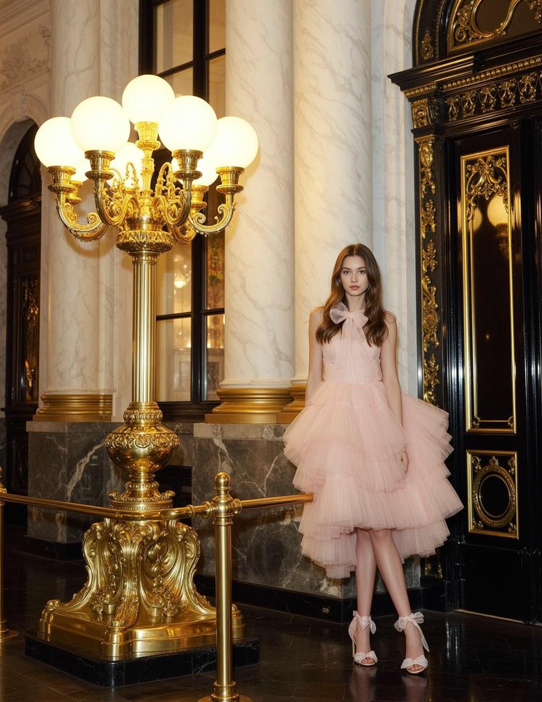 Pink Tiered Dress Lobby