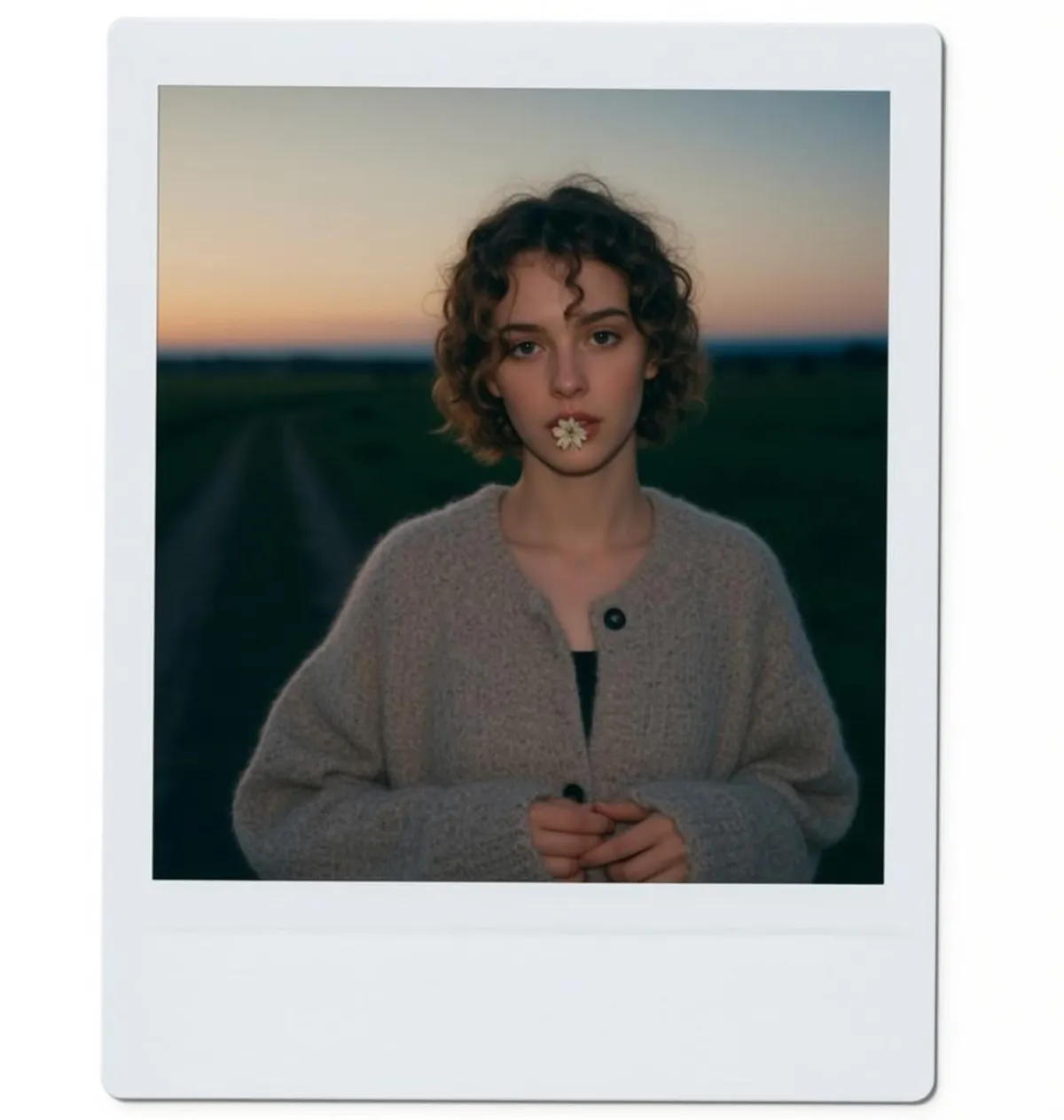 Flower In Mouth Dusk Field