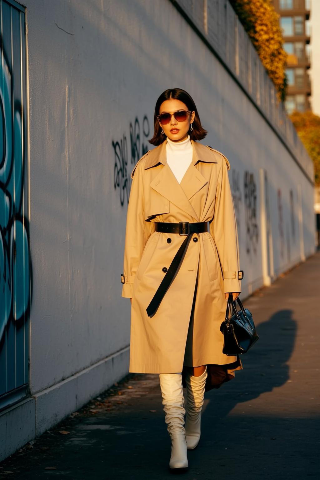 Walking Urban Street Golden Hour