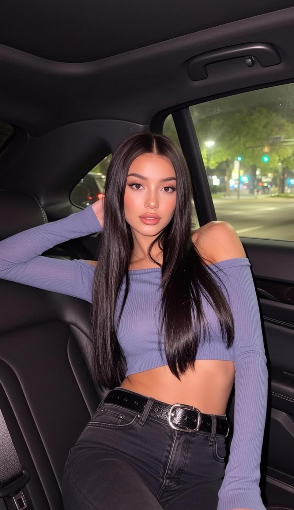Purple Top Car Portrait