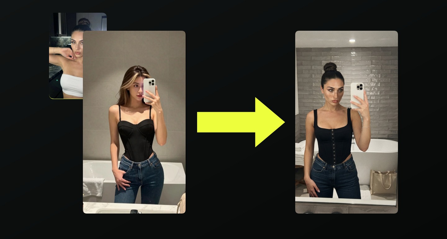 Lily remix walkthrough for Black Corset and Jeans Bathroom Mirror Selfie
