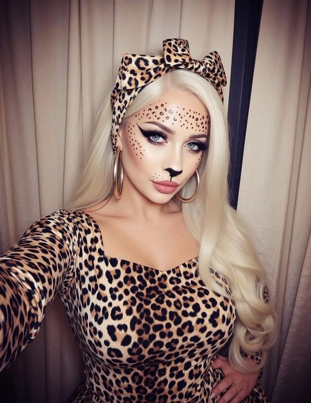Makeup Earrings Rings And Lash Extensions In Selfie Portrait