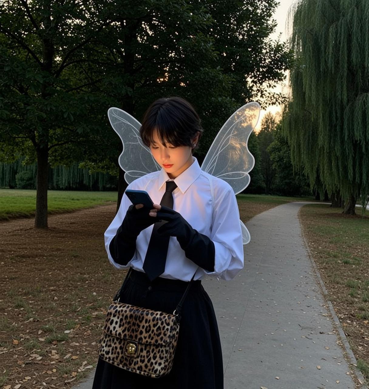 Fairycore Young Short Black Hair Fair Skin