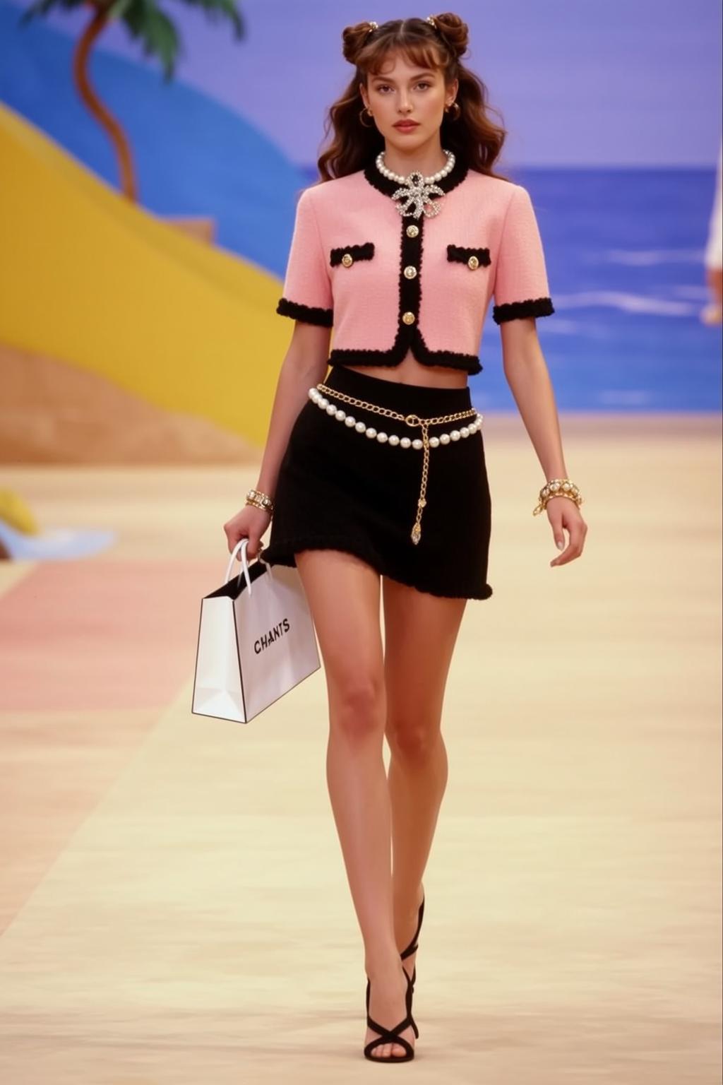 Pink Tweed Jacket Runway Walk