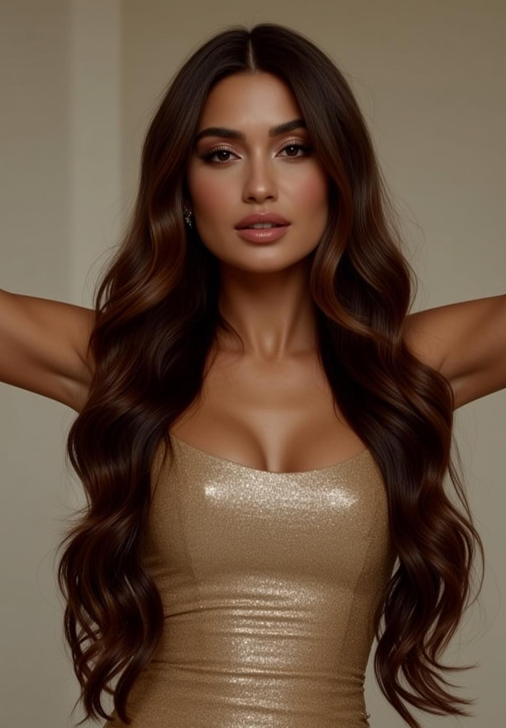 Gold Glitter Bustier Studio Glamour Soft Light